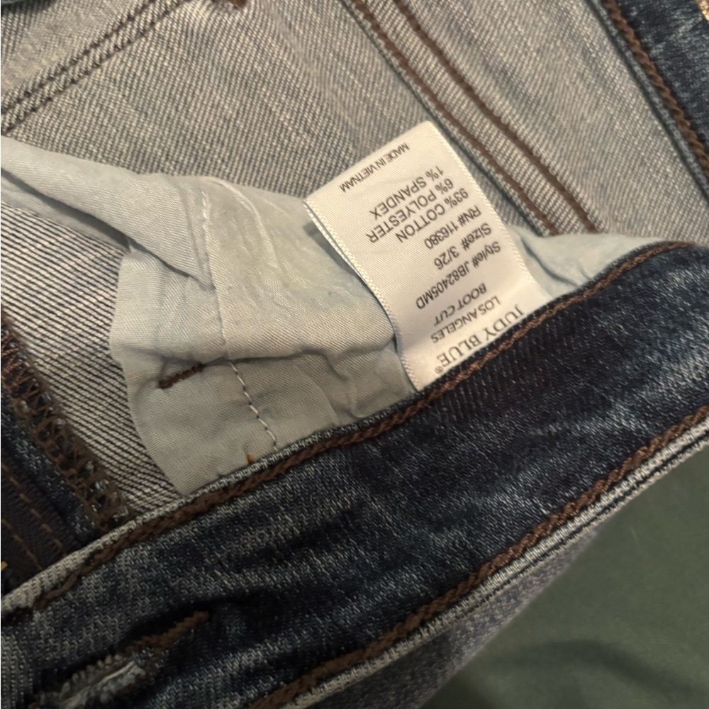 Judy Blue Boot Cut Distressed Blue Jeans - Picture 4 of 7